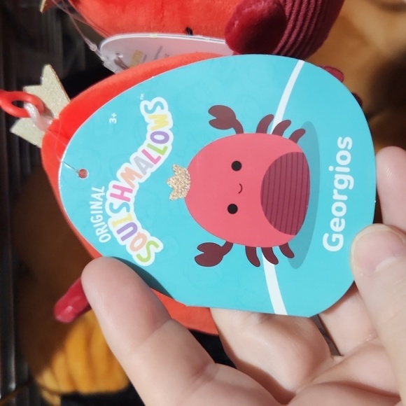 Squishmallow Georgious Crab Clip Backpack Keychain New - Picture 3 of 4
